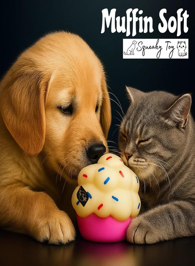 Toy Truffle لعبة كلاب على شكل كوب مافن بالكمأة تصدر صوتاً عند الضغط عليها | تصميم كب كيك ملون مع رشات ملونة | آمنة للمضغ للكلاب الصغيرة والمتوسطة | تصدر صوتاً عند الضغط عليها للعب وجلب الأشياء وتخفيف الملل | لعبة للحيوانات الأليفة للمرح والمضغ (النوع 7) - Image 2